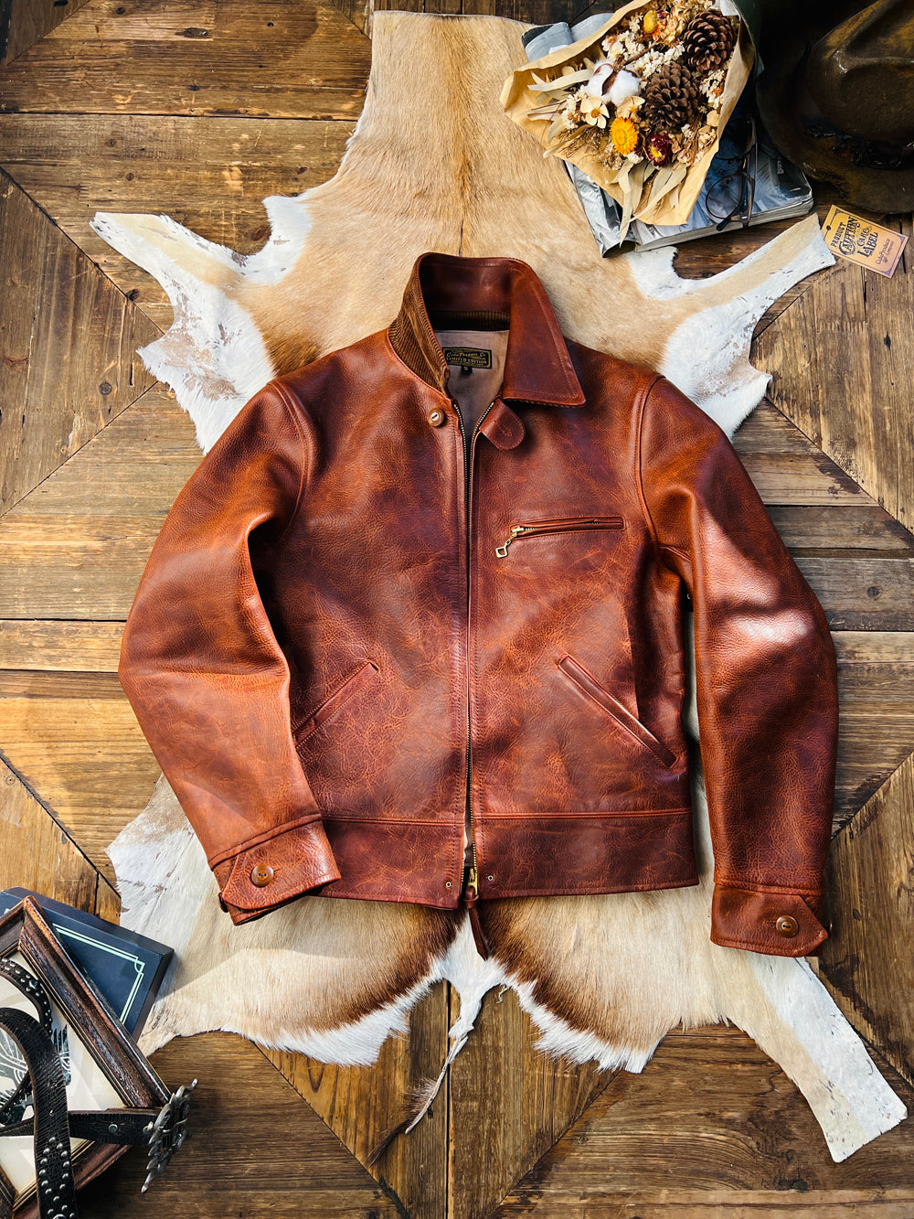 1930’s leather sports jacketサイズは38〜40くらい