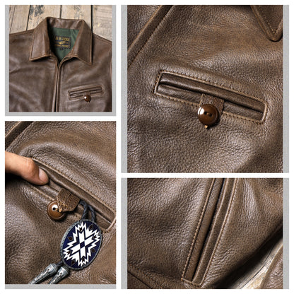 Men's 1940s Motorcycle Leather Jacket