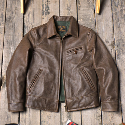 Men's 1940s Motorcycle Leather Jacket
