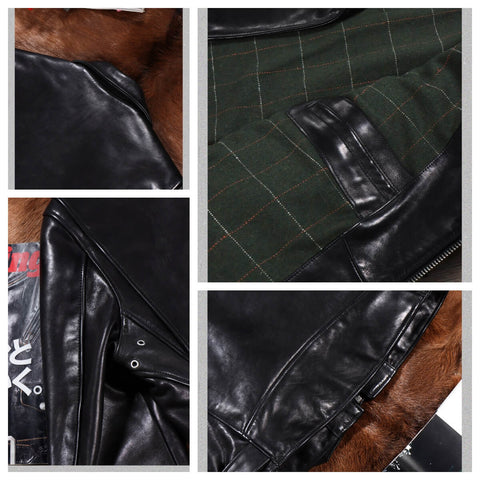 Men's 1950s Motorcycle Leather Jacket 613