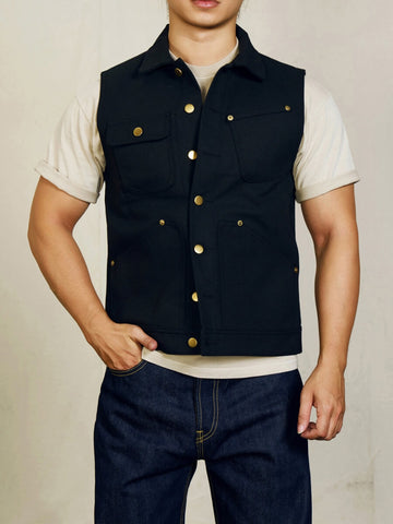 Men's Wax Canvas Moto Vest