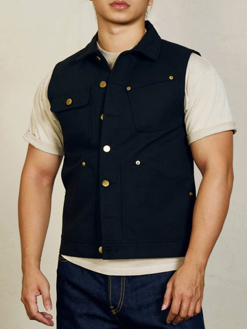 Men's Wax Canvas Moto Vest