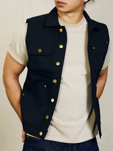 Men's Wax Canvas Moto Vest