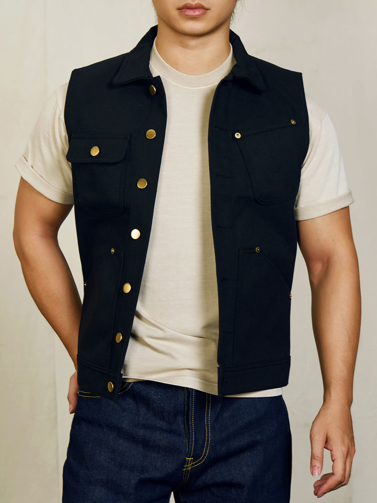 Men's 22OZ Wax Canvas Moto Vest