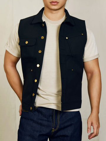 Men's Wax Canvas Moto Vest