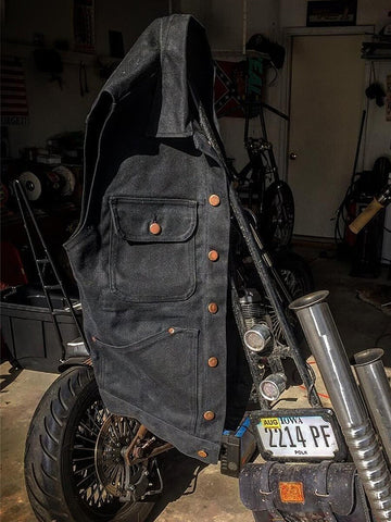 Men's Wax Canvas Moto Vest