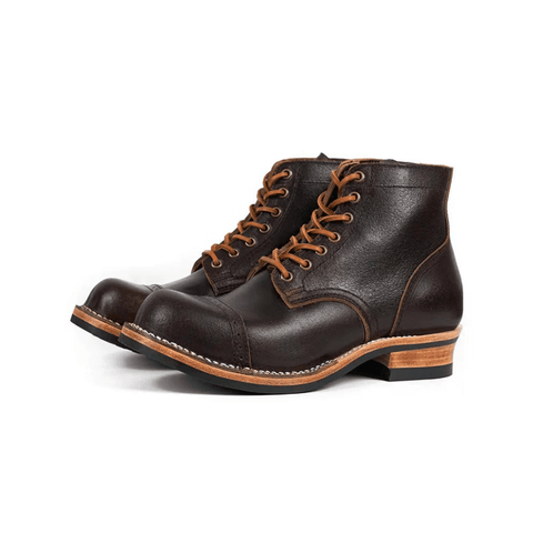 Men's Lumberjack Boots, Waxed Flesh Leather