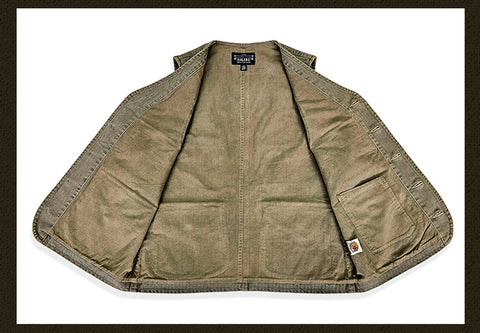 メンズ Vネック マルチポケット ベスト