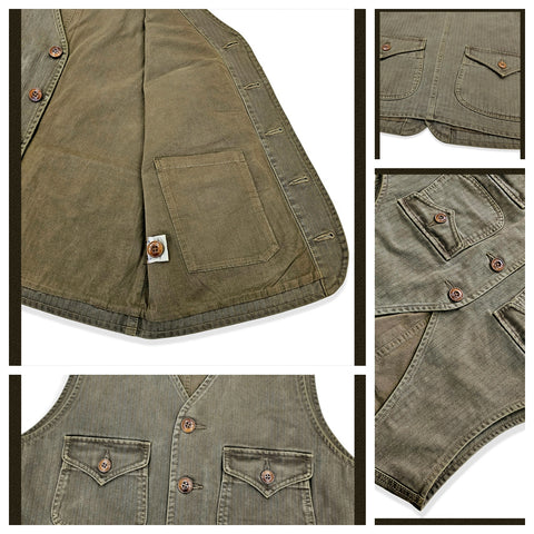 メンズ Vネック マルチポケット ベスト