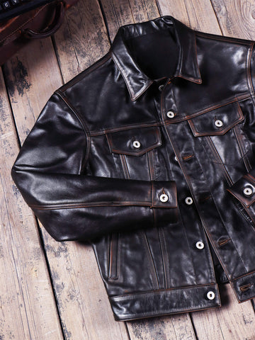 Men's 557 Leather Jacket, Teacore Cowhide