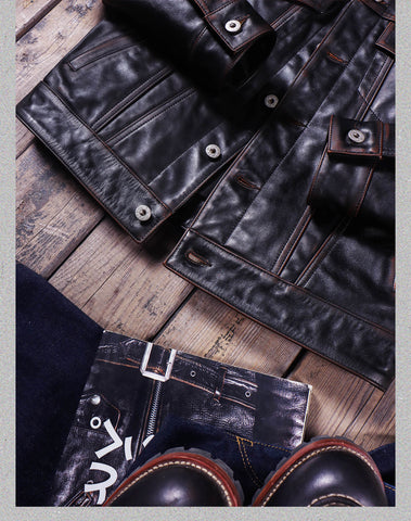 Men's 557 Leather Jacket, Teacore Cowhide