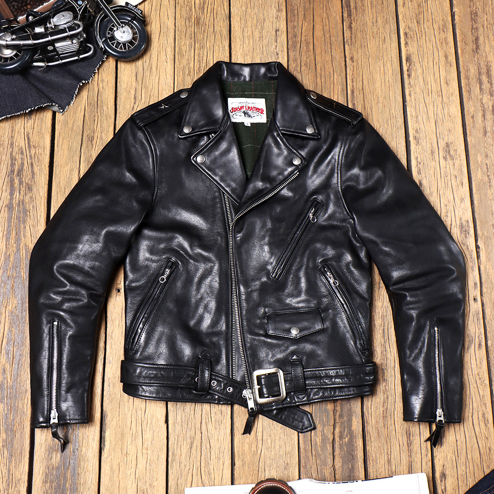 Men s 1950s Motorcycle Leather Jacket 613 Crush on Retro