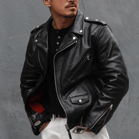 Men's 613 Moto Leather Jacket, Wax Horsehide