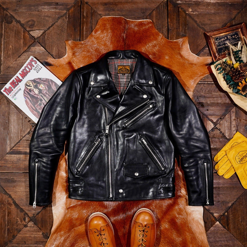 Men's 613 Moto Leather Jacket, Wax Horsehide – Crush on Retro