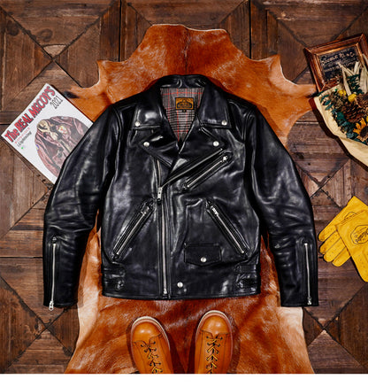 Men's 613 Moto Leather Jacket Wax Horsehide