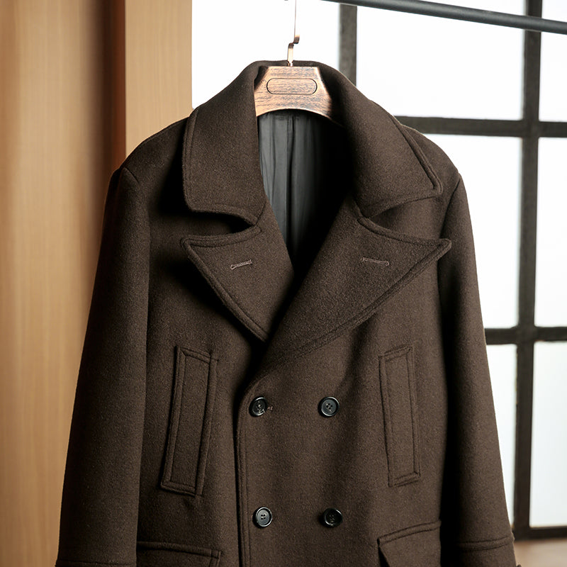Men's Long 740N Pea Coat S Coffee