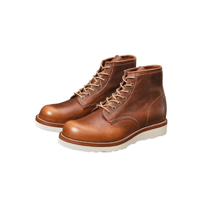 Men's Round Toe Boots, Oiled Shoulder Leather