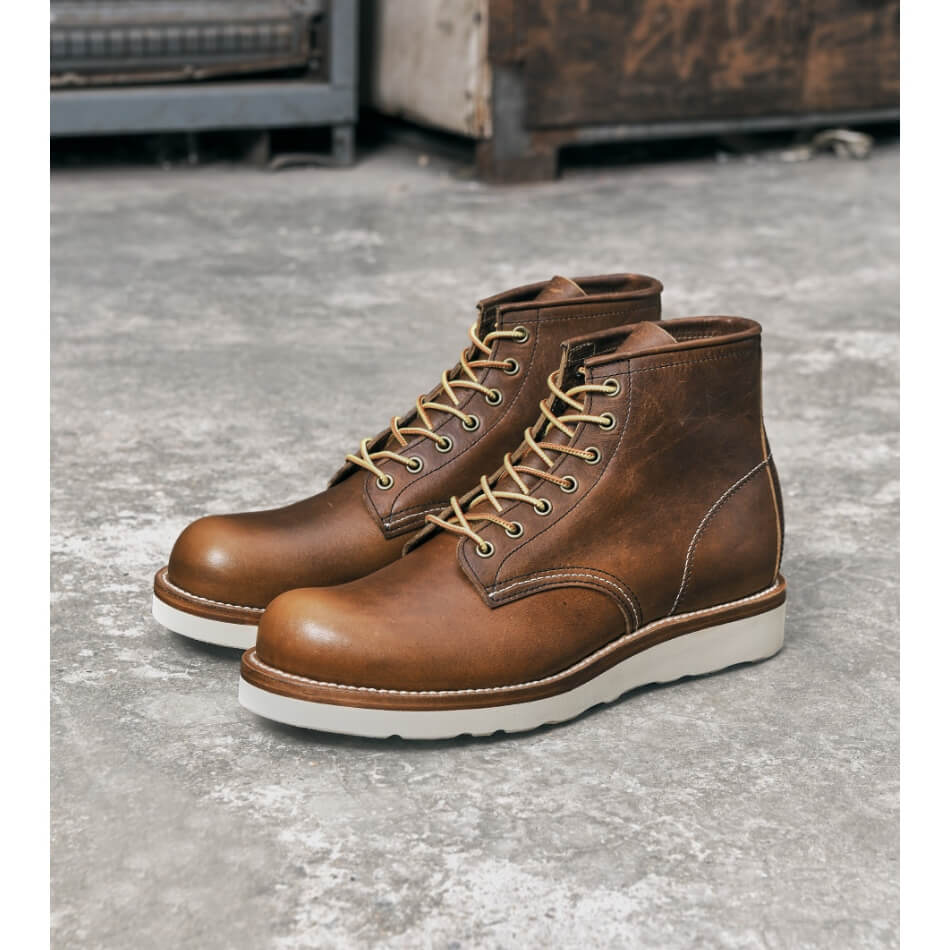 Men's Round Toe Boots, Oiled Shoulder Leather