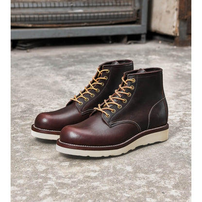 Men's Round Toe Boots, Oiled Shoulder Leather