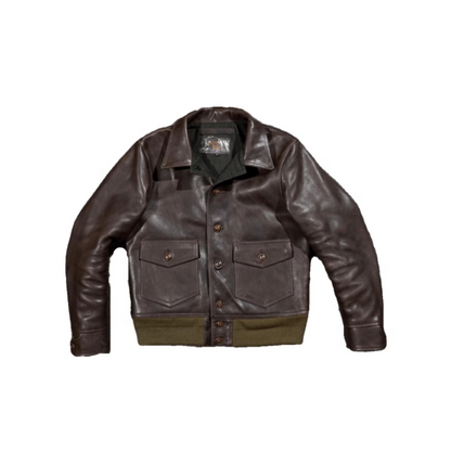 Men's Type A-2 Flight Leather Jacket Cowhide