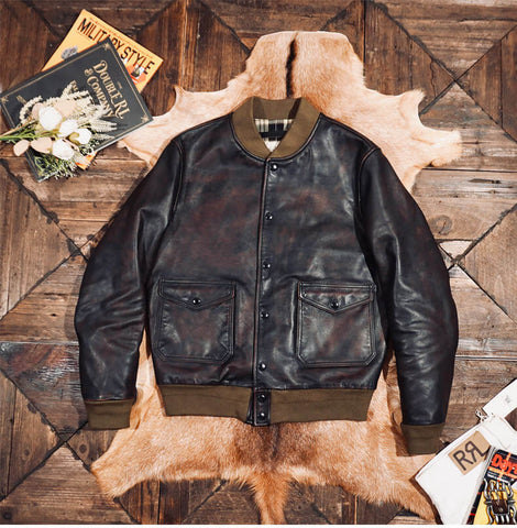 Men's A1 Bomber Leather Jacket, Teacore Horsehide