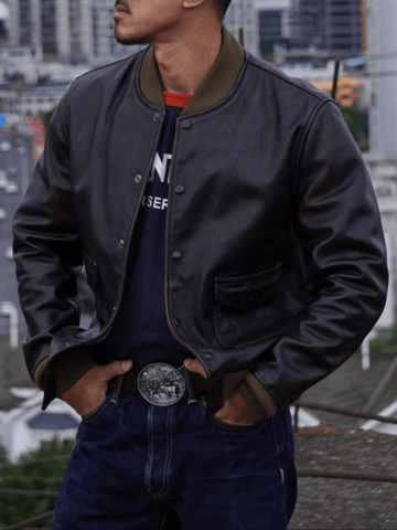 Men's A1 Bomber Leather Jacket, Teacore Horsehide