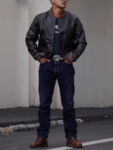 Men's A1 Bomber Leather Jacket, Teacore Horsehide