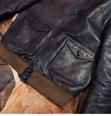 Men's A1 Bomber Leather Jacket, Teacore Horsehide