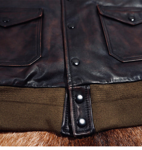 Men's A1 Bomber Leather Jacket, Teacore Horsehide