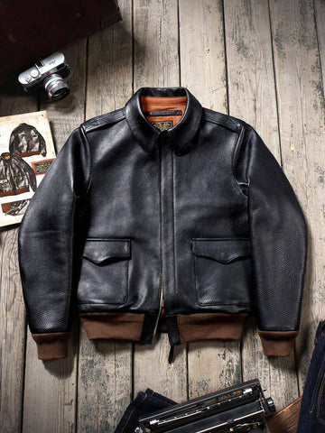 Men's A2 Bomber Jacket, Grain Cowhide