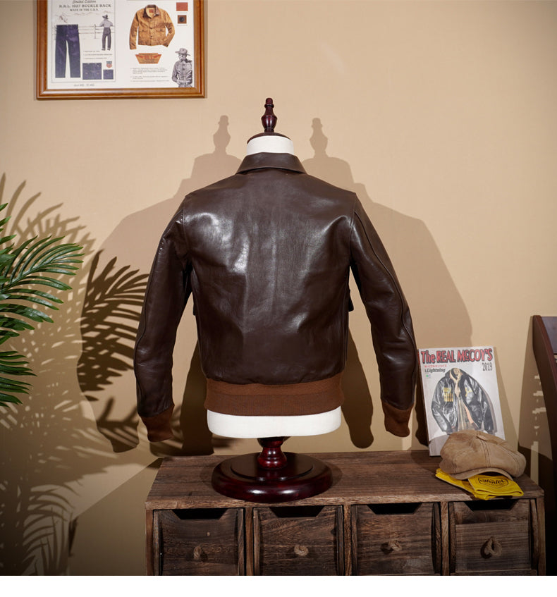 Men's Type A-2 Flight Leather Coat Tan