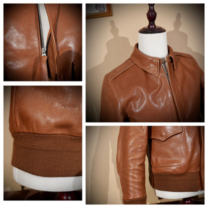 Men's Type A-2 Flight Leather Coat Tan