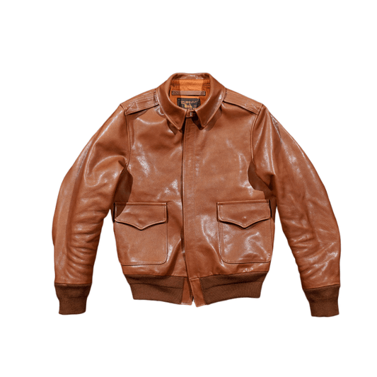 Manteau en cuir de vol pour homme de type A-2, couleur tan