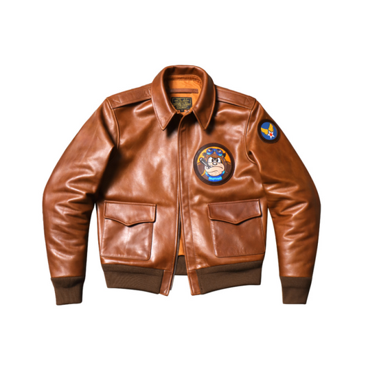 Men's Tobacco Brown Type A2 Flight Leather Jacket