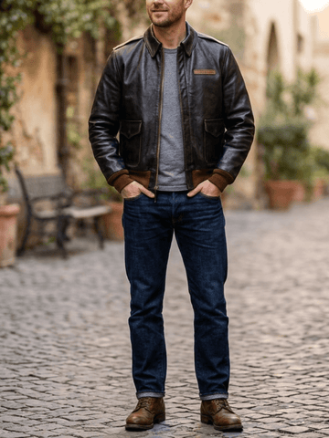Men's A-2 Flight Leather Jacket, Horsehide
