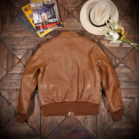 Men's Type A-2 Flight Leather Coat Tan