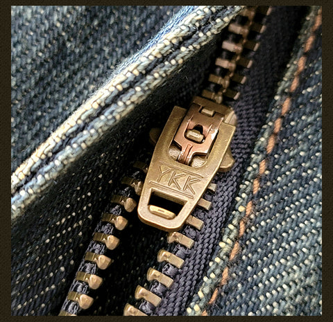 Men's Distressed Whiskers Jeans Dark Blue