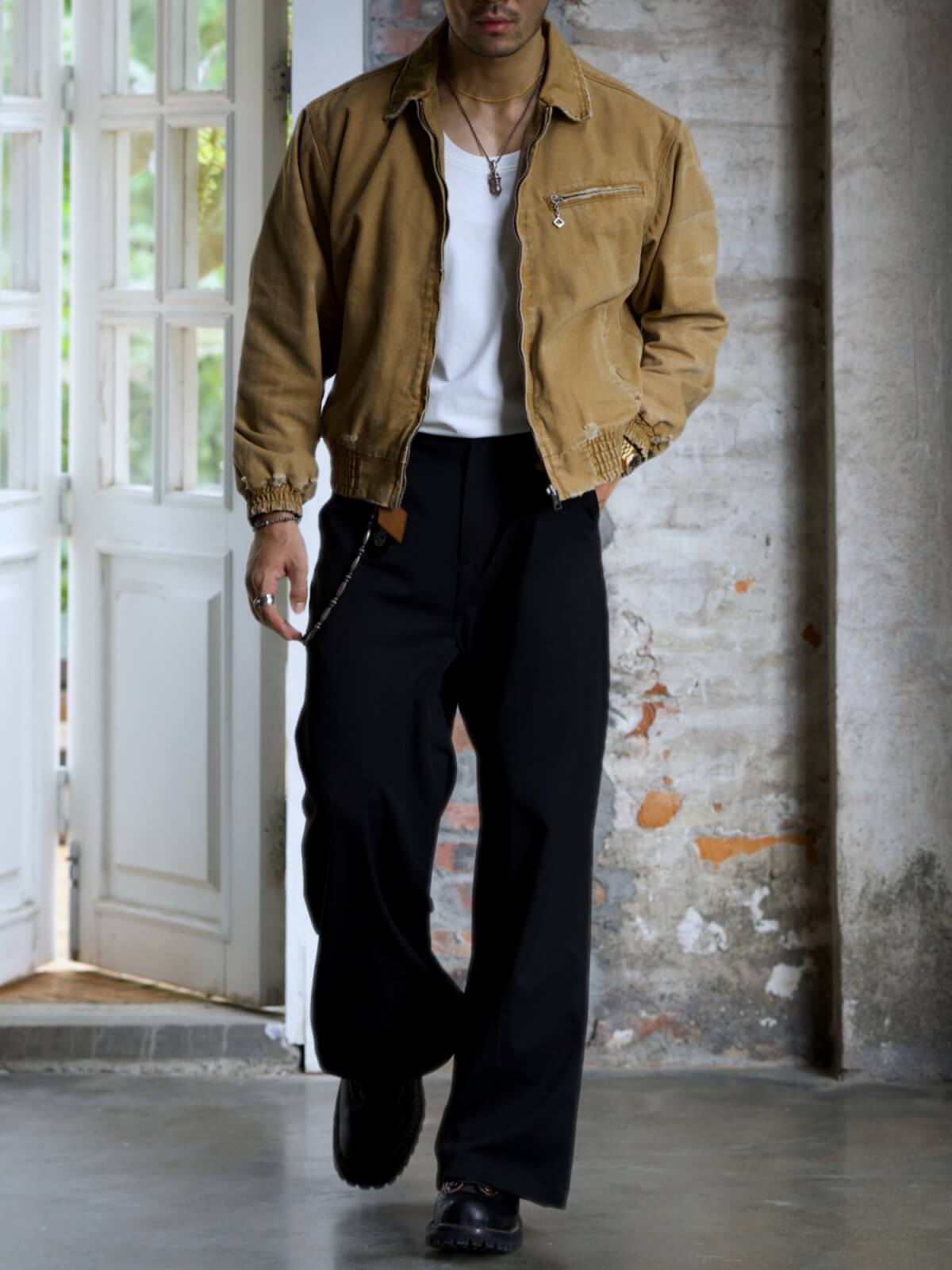 Men's Aged Canvas Sports Jacket