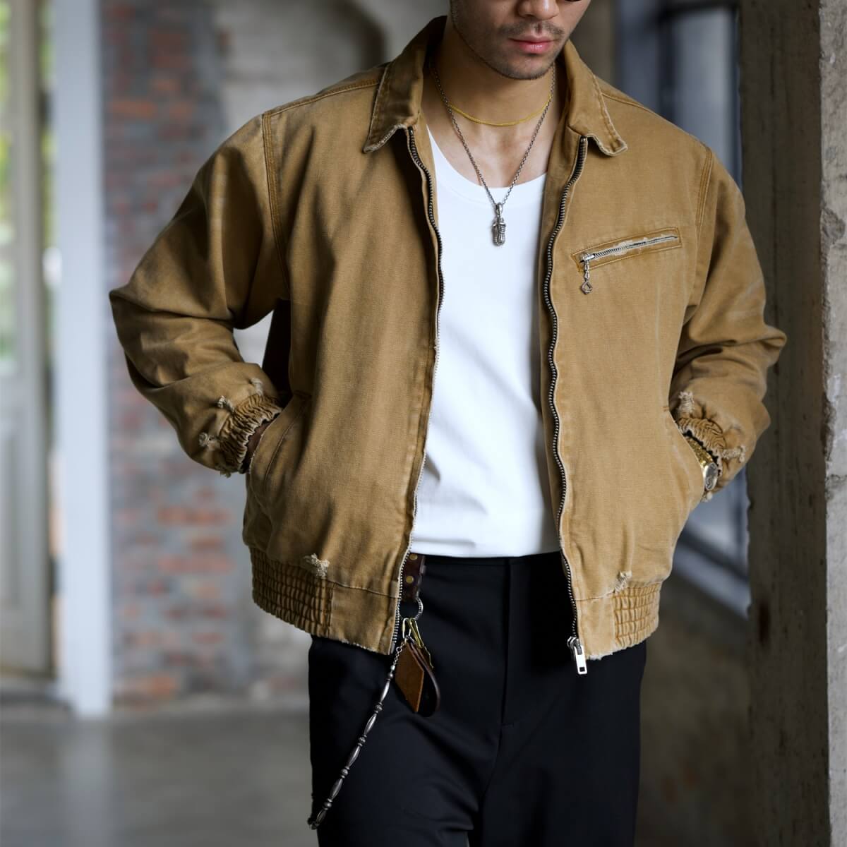 Men's Aged Canvas Sports Jacket