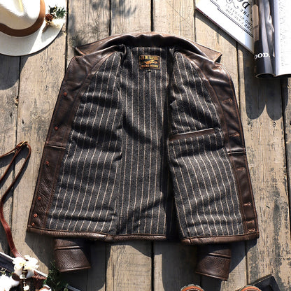 Men's 3-Pockets Leather Jacket