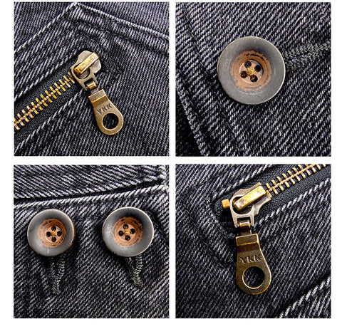 Men’s Asymmetric Biker Vest – Charcoal Black