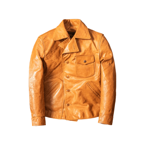 Men's Asymmetric Button-Up Biker Leather Jacket
