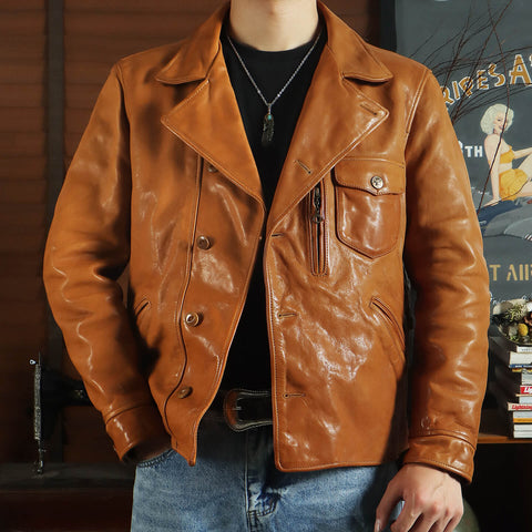 Men's Asymmetric Leather Rider Jacket