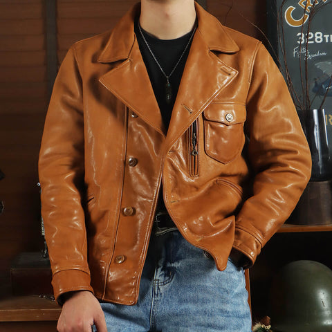 Men's Asymmetric Leather Rider Jacket