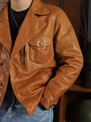 Men's Asymmetric Leather Rider Jacket