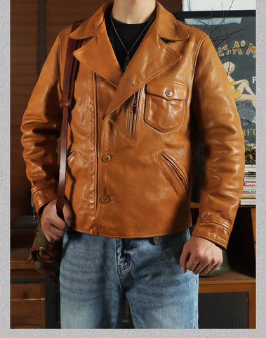 Men's Asymmetric Leather Rider Jacket