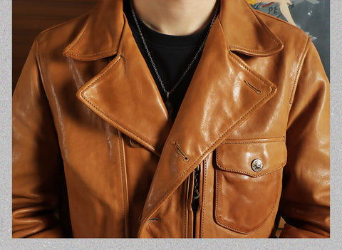 Men's Asymmetric Leather Rider Jacket