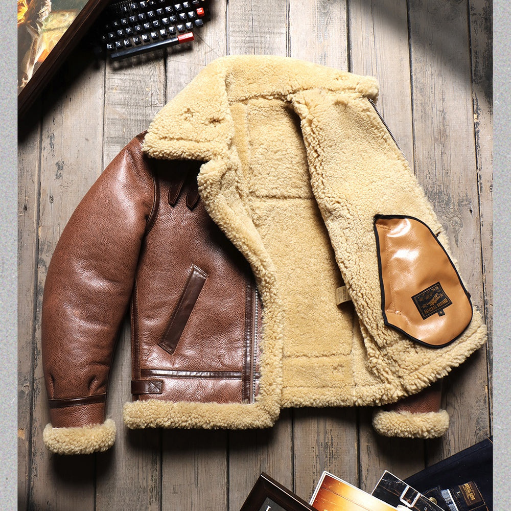 Men's B3 Bomber Shearling Coat Brown