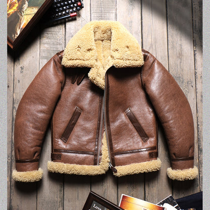 Men's B3 Bomber Shearling Coat Brown