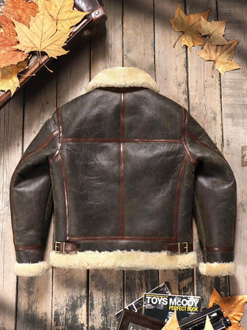 Men's B3 Bomber Shearling Coat, Grey Green